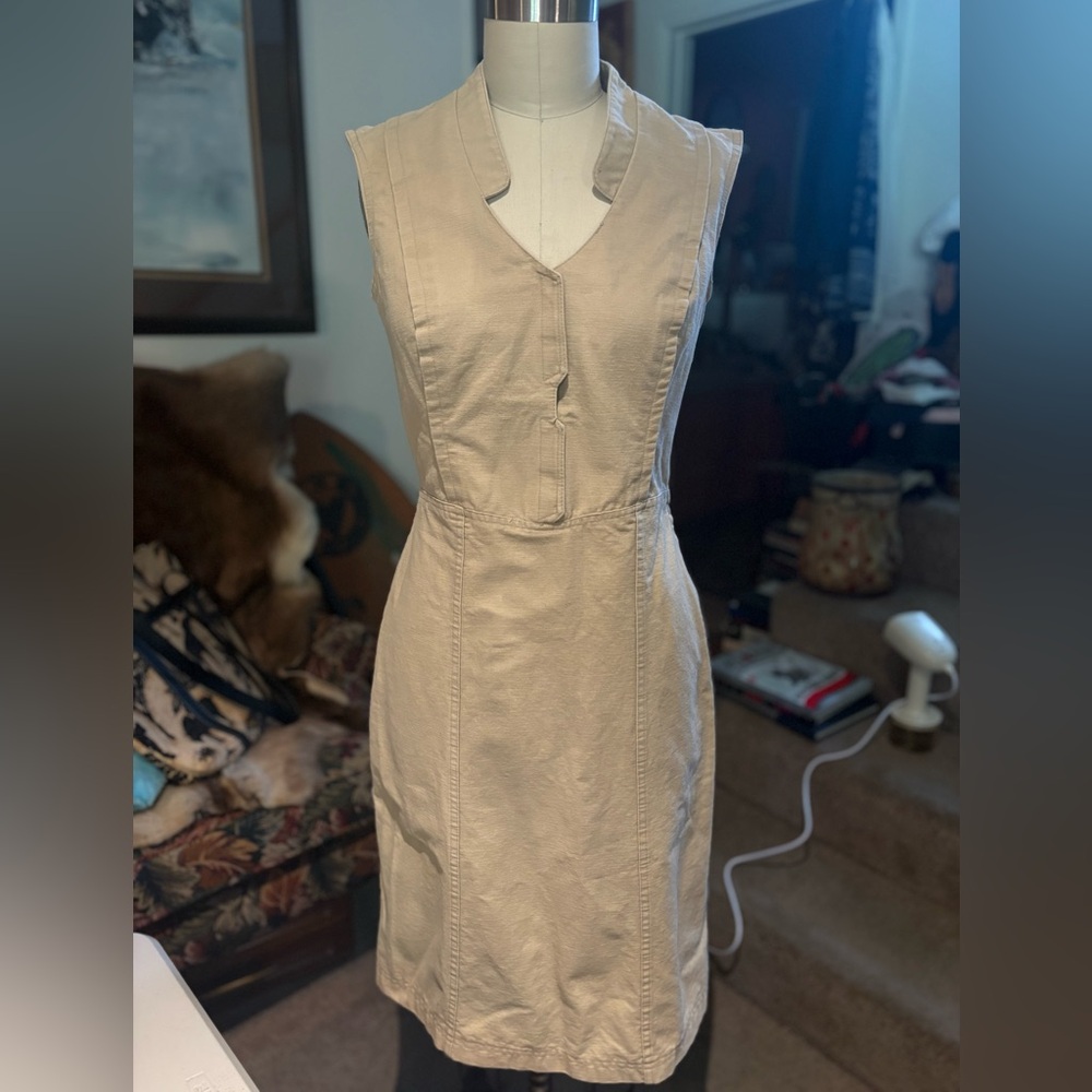 Vintage Betsey Johnson New York Sleeveless Khaki Utility Dress